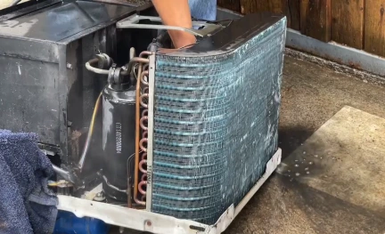Clean evaporator coil after professional service